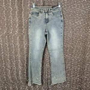 NWT Joseph Ribkoff Pearl Detail Denim Jeans Style 211921 Women's 6